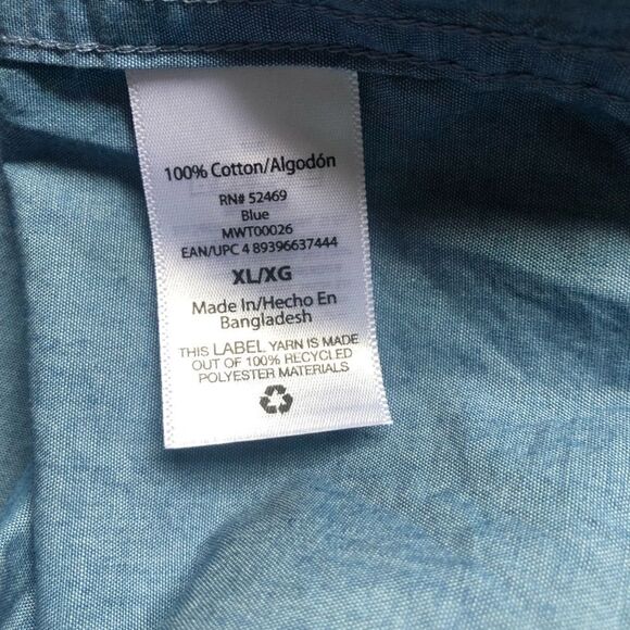 FREE ASSEMBLY DENIM Shirt, Blue Size XL - Picture 4 of 5